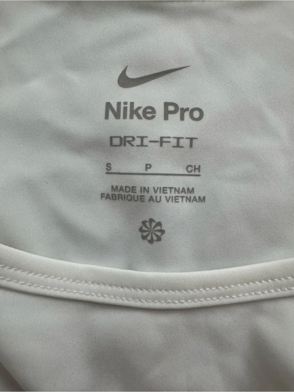 Nike Pro White Cropped Sports Tank